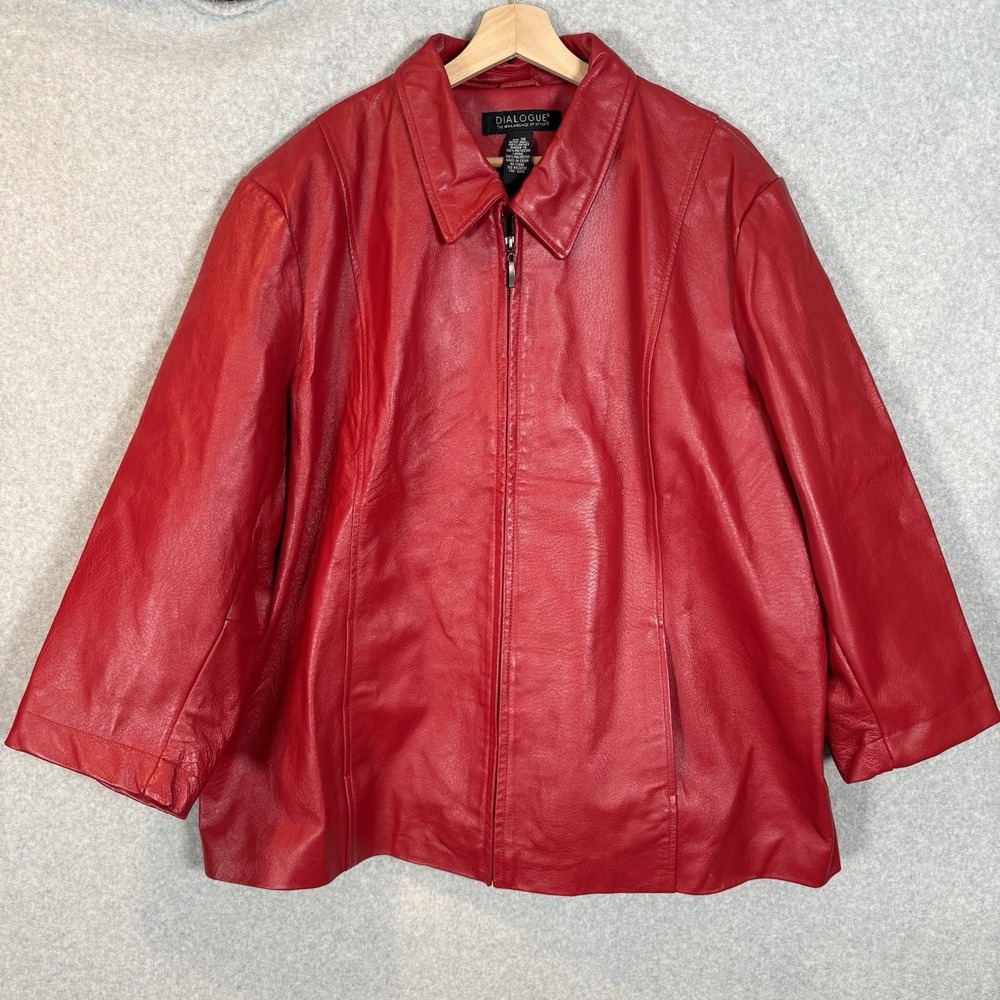 Dialogue leather jacket womens 3X zip up
